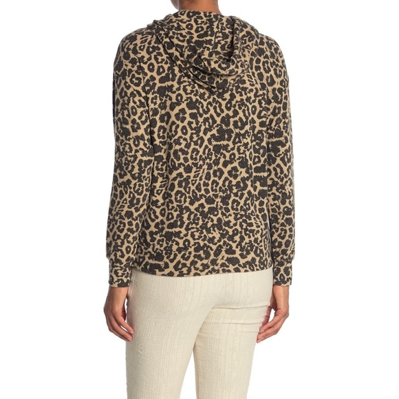 For The Republic Women’s Cheetah Print Hooded Top - Picture 2 of 7